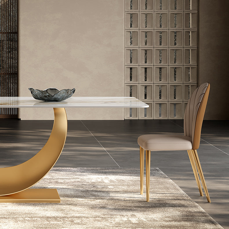 Glam 1/3/4/5/7 Pieces Dining Set Sintered Stone Dining Table Set Clearhalo 'Dining Room Sets' 'Dining Tables & Seating' 'dining_room_set' 'furn' 'furn_dining_room_set' 'Furniture' 'furniture_dining_room_set' 'Kitchen & Dining Furniture' 4962000