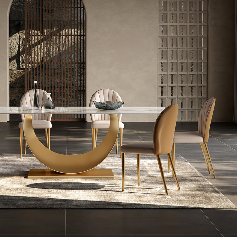 Glam 1/3/4/5/7 Pieces Dining Set Sintered Stone Dining Table Set Clearhalo 'Dining Room Sets' 'Dining Tables & Seating' 'dining_room_set' 'furn' 'furn_dining_room_set' 'Furniture' 'furniture_dining_room_set' 'Kitchen & Dining Furniture' 4962001