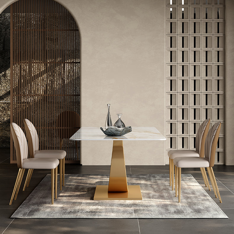 Glam 1/3/4/5/7 Pieces Dining Set Sintered Stone Dining Table Set Clearhalo 'Dining Room Sets' 'Dining Tables & Seating' 'dining_room_set' 'furn' 'furn_dining_room_set' 'Furniture' 'furniture_dining_room_set' 'Kitchen & Dining Furniture' 4962003