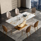 Glam 1/3/4/5/7 Pieces Dining Set Sintered Stone Dining Table Set Clearhalo 'Dining Room Sets' 'Dining Tables & Seating' 'dining_room_set' 'furn' 'furn_dining_room_set' 'Furniture' 'furniture_dining_room_set' 'Kitchen & Dining Furniture' 4962004