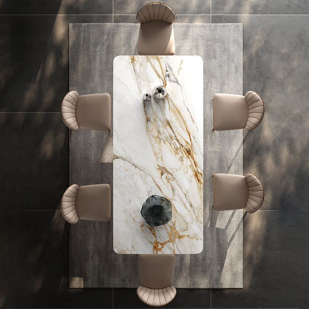 Glam 1/3/4/5/7 Pieces Dining Set Sintered Stone Dining Table Set Clearhalo 'Dining Room Sets' 'Dining Tables & Seating' 'dining_room_set' 'furn' 'furn_dining_room_set' 'Furniture' 'furniture_dining_room_set' 'Kitchen & Dining Furniture' 4962007