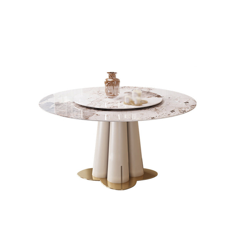 Glam 1/3/4/5/7 Pieces Dining Sets Round Dining Room Table Set Gold 59"L x 59"W Clearhalo 'Dining Room Sets' 'Dining Tables & Seating' 'dining_room_set' 'furn' 'furn_dining_room_set' 'Furniture' 'furniture_dining_room_set' 'Kitchen & Dining Furniture' 4962013