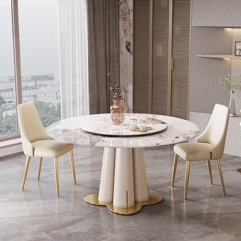 Glam 1/3/4/5/7 Pieces Dining Sets Round Dining Room Table Set 3 Pieces: Table, 2 Chairs Clearhalo 'Dining Room Sets' 'Dining Tables & Seating' 'dining_room_set' 'furn' 'furn_dining_room_set' 'Furniture' 'furniture_dining_room_set' 'Kitchen & Dining Furniture' 4962016