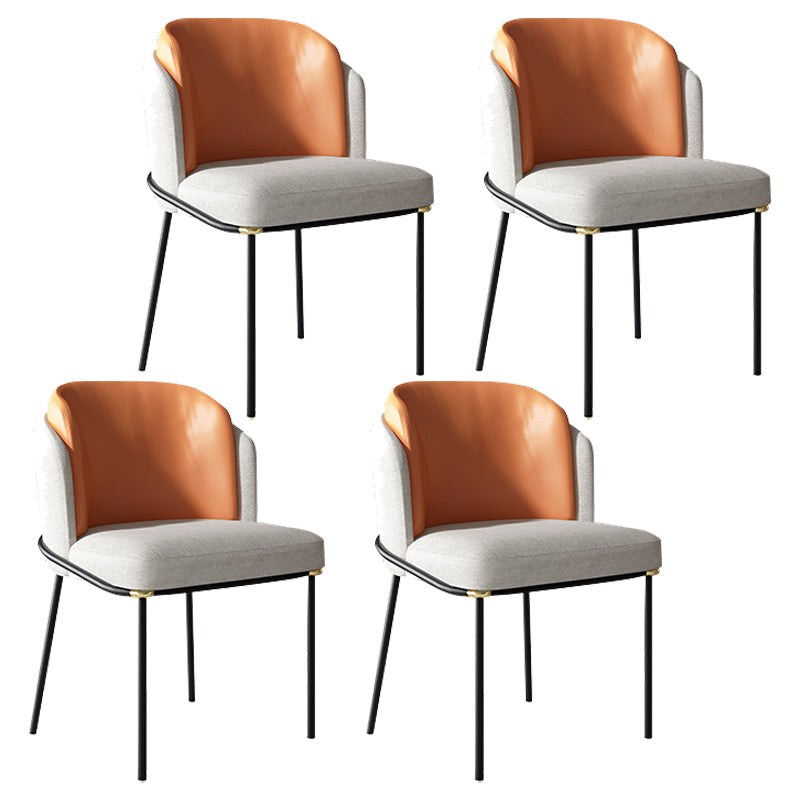 Modern 1/4/7 Pieces Dining Set Rectangle Sintered Stone Dining Table Set 4 Orange Chairs Clearhalo 'Dining Room Sets' 'Dining Tables & Seating' 'dining_room_set' 'furn' 'furn_dining_room_set' 'Furniture' 'furniture_dining_room_set' 'Kitchen & Dining Furniture' 4962029