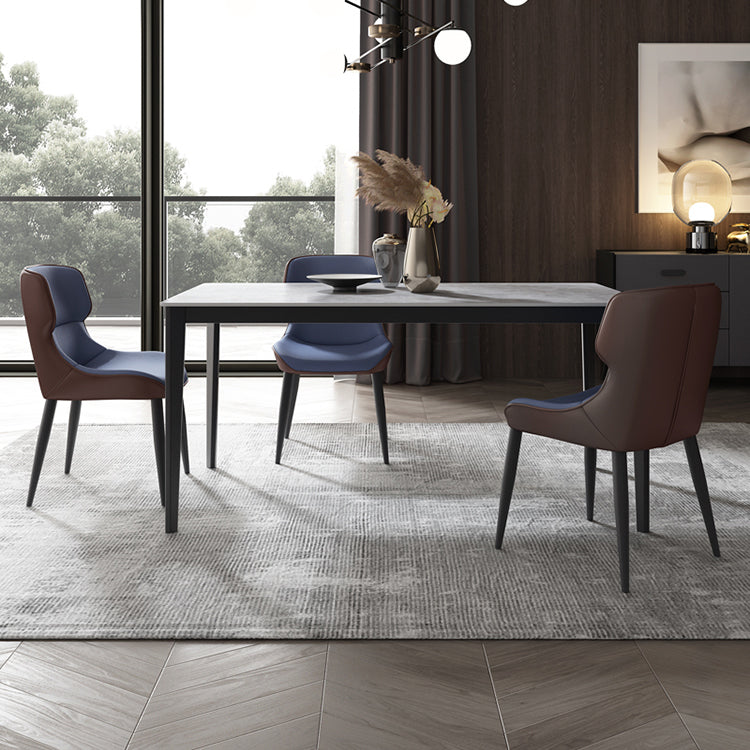 Modern 1/4/7 Pieces Dining Set Rectangle Sintered Stone Dining Table Set 4 Pieces: Table, 3 Chairs Clearhalo 'Dining Room Sets' 'Dining Tables & Seating' 'dining_room_set' 'furn' 'furn_dining_room_set' 'Furniture' 'furniture_dining_room_set' 'Kitchen & Dining Furniture' 4962030