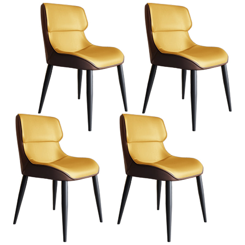 Modern 1/4/7 Pieces Dining Set Rectangle Sintered Stone Dining Table Set 4 Yellow Chairs Clearhalo 'Dining Room Sets' 'Dining Tables & Seating' 'dining_room_set' 'furn' 'furn_dining_room_set' 'Furniture' 'furniture_dining_room_set' 'Kitchen & Dining Furniture' 4962033