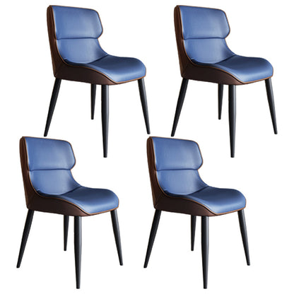 Modern 1/4/7 Pieces Dining Set Rectangle Sintered Stone Dining Table Set 4 Blue Chairs Clearhalo 'Dining Room Sets' 'Dining Tables & Seating' 'dining_room_set' 'furn' 'furn_dining_room_set' 'Furniture' 'furniture_dining_room_set' 'Kitchen & Dining Furniture' 4962035