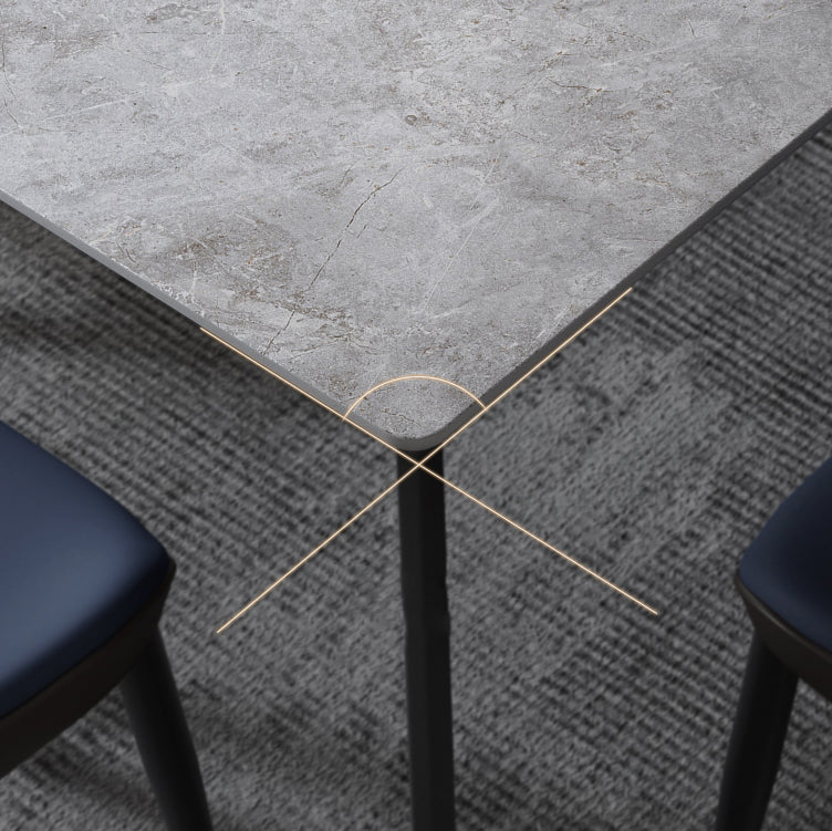 Modern 1/4/7 Pieces Dining Set Rectangle Sintered Stone Dining Table Set Clearhalo 'Dining Room Sets' 'Dining Tables & Seating' 'dining_room_set' 'furn' 'furn_dining_room_set' 'Furniture' 'furniture_dining_room_set' 'Kitchen & Dining Furniture' 4962038