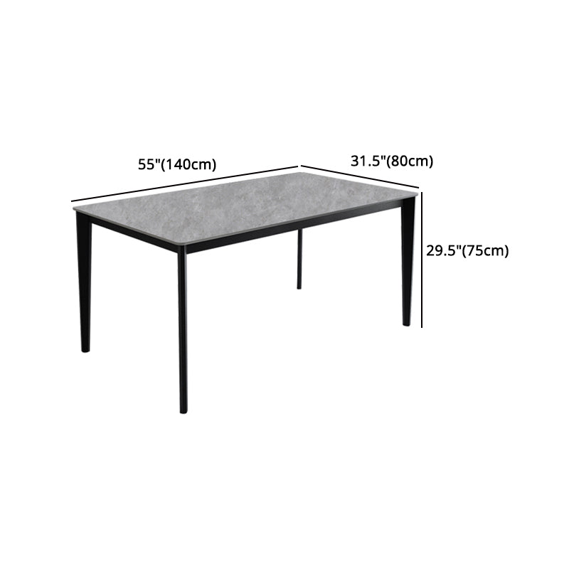 Modern 1/4/7 Pieces Dining Set Rectangle Sintered Stone Dining Table Set Clearhalo 'Dining Room Sets' 'Dining Tables & Seating' 'dining_room_set' 'furn' 'furn_dining_room_set' 'Furniture' 'furniture_dining_room_set' 'Kitchen & Dining Furniture' 4962044