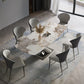 Designer Style 1/2/4/5/7 Pieces Dining Set Sintered Stone Dining Table with Leather Chairs Clearhalo 'Dining Room Sets' 'Dining Tables & Seating' 'dining_room_set' 'furn' 'furn_dining_room_set' 'Furniture' 'furniture_dining_room_set' 'Kitchen & Dining Furniture' 4962053