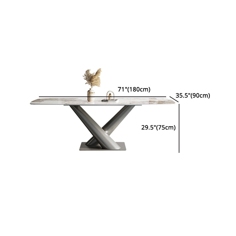 Designer Style 1/2/4/5/7 Pieces Dining Set Sintered Stone Dining Table with Leather Chairs Clearhalo 'Dining Room Sets' 'Dining Tables & Seating' 'dining_room_set' 'furn' 'furn_dining_room_set' 'Furniture' 'furniture_dining_room_set' 'Kitchen & Dining Furniture' 4962066