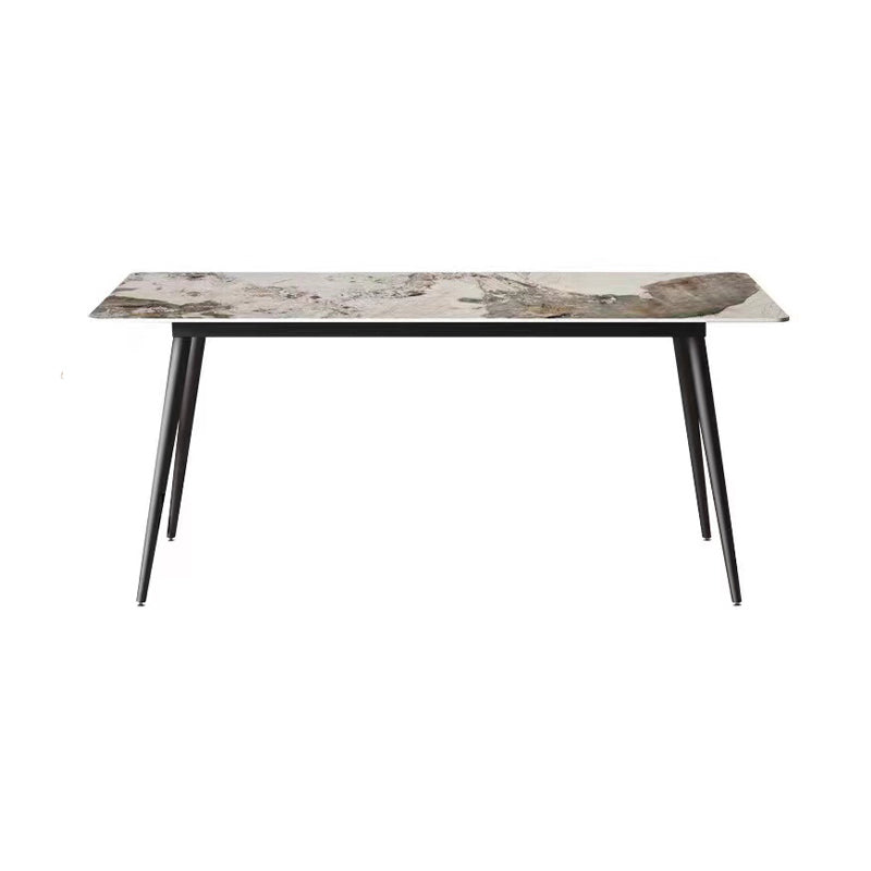 Modern 1/4/6/7 Pieces Dinette Set with Sintered Stone Top Rectangle Dining Table Set White 70.9"L x 35.4"W Clearhalo 'Dining Room Sets' 'Dining Tables & Seating' 'dining_room_set' 'furn' 'furn_dining_room_set' 'Furniture' 'furniture_dining_room_set' 'Kitchen & Dining Furniture' 4962070