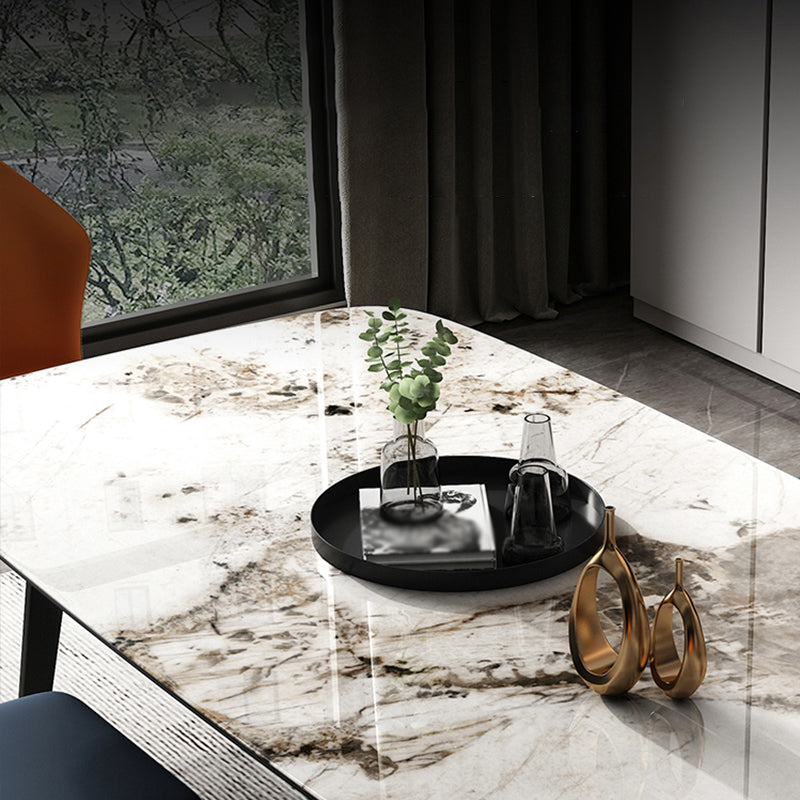 Modern 1/4/6/7 Pieces Dinette Set with Sintered Stone Top Rectangle Dining Table Set Clearhalo 'Dining Room Sets' 'Dining Tables & Seating' 'dining_room_set' 'furn' 'furn_dining_room_set' 'Furniture' 'furniture_dining_room_set' 'Kitchen & Dining Furniture' 4962075