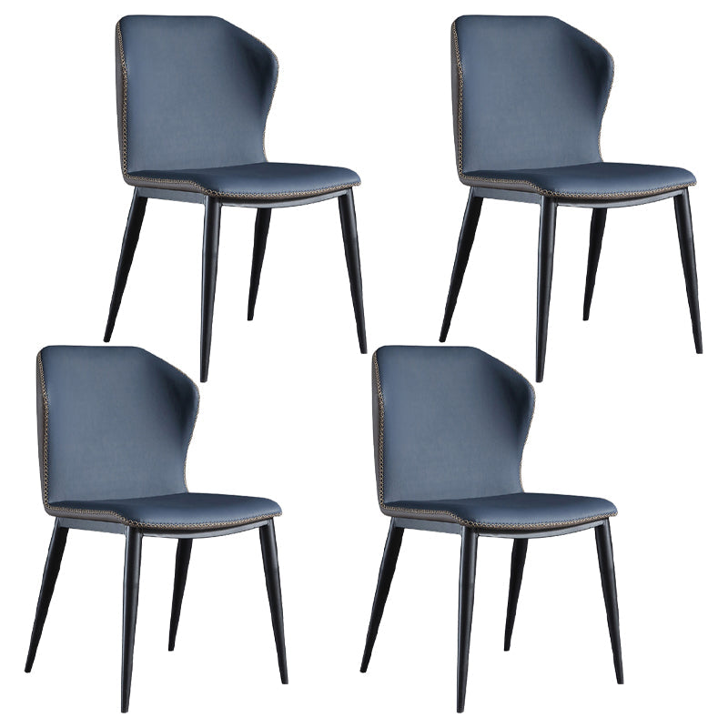 Modern 1/4/6/7 Pieces Dinette Set with Sintered Stone Top Rectangle Dining Table Set 4 Blue Chairs Clearhalo 'Dining Room Sets' 'Dining Tables & Seating' 'dining_room_set' 'furn' 'furn_dining_room_set' 'Furniture' 'furniture_dining_room_set' 'Kitchen & Dining Furniture' 4962078