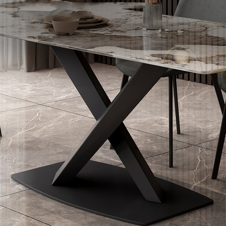 Modern 1/4/6/7 Pieces Dinette Set with Sintered Stone Top Rectangle Dining Table Set Clearhalo 'Dining Room Sets' 'Dining Tables & Seating' 'dining_room_set' 'furn' 'furn_dining_room_set' 'Furniture' 'furniture_dining_room_set' 'Kitchen & Dining Furniture' 4962083