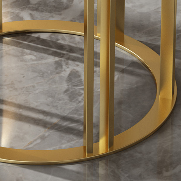 Glam 1/7 Pieces Dining Set Round Stone Dining Table for Kitchen Clearhalo 'Dining Room Sets' 'Dining Tables & Seating' 'dining_room_set' 'furn' 'furn_dining_room_set' 'Furniture' 'furniture_dining_room_set' 'Kitchen & Dining Furniture' 4962098