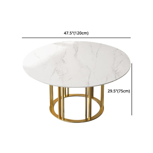 Glam 1/7 Pieces Dining Set Round Stone Dining Table for Kitchen Clearhalo 'Dining Room Sets' 'Dining Tables & Seating' 'dining_room_set' 'furn' 'furn_dining_room_set' 'Furniture' 'furniture_dining_room_set' 'Kitchen & Dining Furniture' 4962104