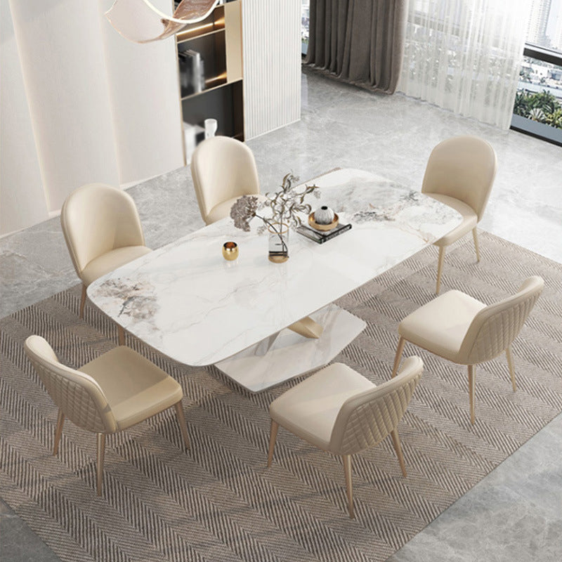 1/2/5/7 Pcs Sintered Stone Dining Table Set Dining Chairs Set Clearhalo 'Dining Room Sets' 'Dining Tables & Seating' 'dining_room_set' 'furn' 'furn_dining_room_set' 'Furniture' 'furniture_dining_room_set' 'Kitchen & Dining Furniture' 4962113