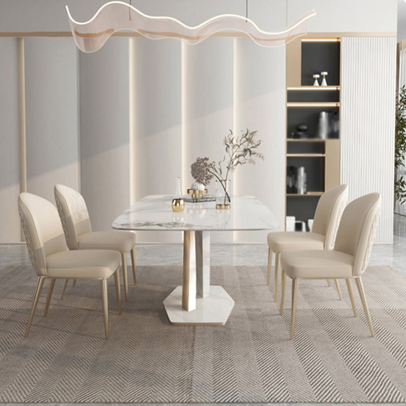 1/2/5/7 Pcs Sintered Stone Dining Table Set Dining Chairs Set Clearhalo 'Dining Room Sets' 'Dining Tables & Seating' 'dining_room_set' 'furn' 'furn_dining_room_set' 'Furniture' 'furniture_dining_room_set' 'Kitchen & Dining Furniture' 4962114