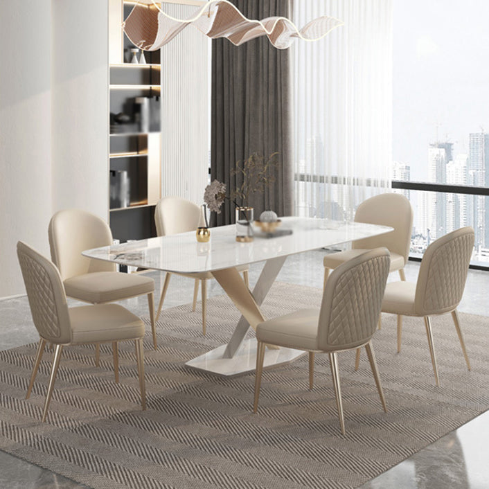 1/2/5/7 Pcs Sintered Stone Dining Table Set Dining Chairs Set Clearhalo 'Dining Room Sets' 'Dining Tables & Seating' 'dining_room_set' 'furn' 'furn_dining_room_set' 'Furniture' 'furniture_dining_room_set' 'Kitchen & Dining Furniture' 4962123