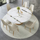 Glam 1/4/5/7 Pieces Leather Dinette Set with Sintered Stone Top Scalable Dining Table Set Clearhalo 'Dining Room Sets' 'Dining Tables & Seating' 'dining_room_set' 'furn' 'furn_dining_room_set' 'Furniture' 'furniture_dining_room_set' 'Kitchen & Dining Furniture' 4962130