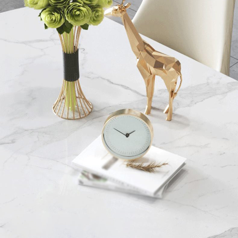 Glam 1/4/5/7 Pieces Leather Dinette Set with Sintered Stone Top Scalable Dining Table Set Clearhalo 'Dining Room Sets' 'Dining Tables & Seating' 'dining_room_set' 'furn' 'furn_dining_room_set' 'Furniture' 'furniture_dining_room_set' 'Kitchen & Dining Furniture' 4962139