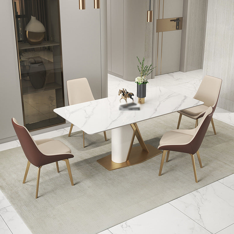 Scandinavian 1/2/3/4/5 Dining Table Set with Chair Sintered Stone Dining Table Set Clearhalo 'Dining Room Sets' 'Dining Tables & Seating' 'dining_room_set' 'furn' 'furn_dining_room_set' 'Furniture' 'furniture_dining_room_set' 'Kitchen & Dining Furniture' 4962152