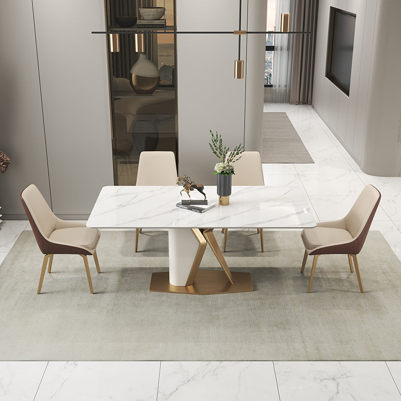 Scandinavian 1/2/3/4/5 Dining Table Set with Chair Sintered Stone Dining Table Set Clearhalo 'Dining Room Sets' 'Dining Tables & Seating' 'dining_room_set' 'furn' 'furn_dining_room_set' 'Furniture' 'furniture_dining_room_set' 'Kitchen & Dining Furniture' 4962160
