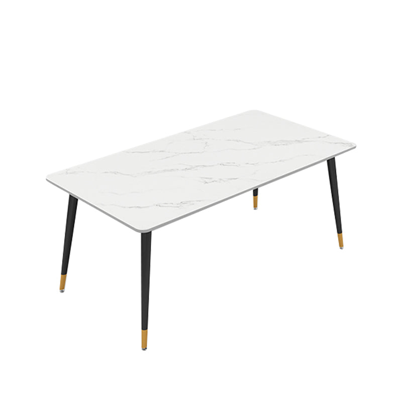 Black Frame Stone Dining Room Table Traditional Luxury Rectangle Dining Table Clearhalo 'Dining Tables & Seating' 'Dining Tables' 'dining_table' 'furn' 'furn_dining_table' 'Furniture' 'furniture_dining_table' 'Kitchen & Dining Furniture' 'kitchen' 'kitchen_dining_table' 4962172