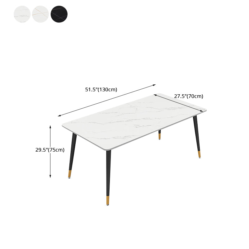 Black Frame Stone Dining Room Table Traditional Luxury Rectangle Dining Table Clearhalo 'Dining Tables & Seating' 'Dining Tables' 'dining_table' 'furn' 'furn_dining_table' 'Furniture' 'furniture_dining_table' 'Kitchen & Dining Furniture' 'kitchen' 'kitchen_dining_table' 4962183