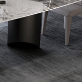 Stone Top Dining Table Contemporary Rectangle Dining Table with Black Base Clearhalo 'Dining Tables & Seating' 'Dining Tables' 'dining_table' 'furn' 'furn_dining_table' 'Furniture' 'furniture_dining_table' 'Kitchen & Dining Furniture' 'kitchen' 'kitchen_dining_table' 4962194