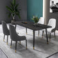 Glam Stone Rectangle Dining Table Matte Finish Home Table with 4 Legs Black 70.9"L x 35.4"W x 29.5"H Without Chairs Clearhalo 'Dining Tables & Seating' 'Dining Tables' 'dining_table' 'furn' 'furn_dining_table' 'Furniture' 'furniture_dining_table' 'Kitchen & Dining Furniture' 'kitchen' 'kitchen_dining_table' 4962203