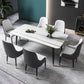 Glam Stone Rectangle Dining Table Matte Finish Home Table with 4 Legs White 70.9"L x 35.4"W x 29.5"H Without Chairs Clearhalo 'Dining Tables & Seating' 'Dining Tables' 'dining_table' 'furn' 'furn_dining_table' 'Furniture' 'furniture_dining_table' 'Kitchen & Dining Furniture' 'kitchen' 'kitchen_dining_table' 4962205