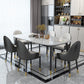 Glam Matte Finish Marble Table Home Rectangle Dining Table with 4 Legs White 55.1"L x 31.5"W x 29.5"H Clearhalo 'Dining Tables & Seating' 'Dining Tables' 'dining_table' 'Furniture' 'furniture_dining_table' 'Kitchen & Dining Furniture' 'kitchen' 'kitchen_dining_table' 4962219