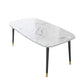 Glam Matte Finish Marble Table Home Rectangle Dining Table with 4 Legs Clearhalo 'Dining Tables & Seating' 'Dining Tables' 'dining_table' 'Furniture' 'furniture_dining_table' 'Kitchen & Dining Furniture' 'kitchen' 'kitchen_dining_table' 4962221