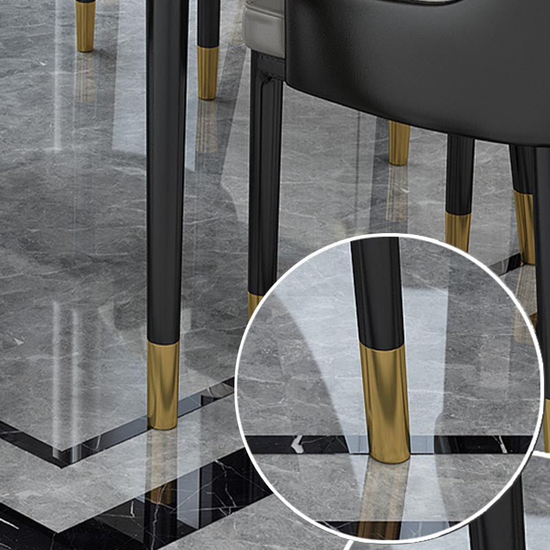 Glam Matte Finish Marble Table Home Rectangle Dining Table with 4 Legs Clearhalo 'Dining Tables & Seating' 'Dining Tables' 'dining_table' 'Furniture' 'furniture_dining_table' 'Kitchen & Dining Furniture' 'kitchen' 'kitchen_dining_table' 4962223