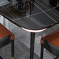 Glam Matte Finish Marble Table Home Rectangle Dining Table with 4 Legs Clearhalo 'Dining Tables & Seating' 'Dining Tables' 'dining_table' 'Furniture' 'furniture_dining_table' 'Kitchen & Dining Furniture' 'kitchen' 'kitchen_dining_table' 4962224