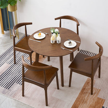 Solid Wood Top Dining Table Contemporary Dining Table with 4 Legs Walnut Clearhalo 'Dining Tables & Seating' 'Dining Tables' 'dining_table' 'Furniture' 'furniture_dining_table' 'Kitchen & Dining Furniture' 'kitchen' 'kitchen_dining_table' 4962230