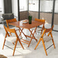 Modern Bamboo Pedestal Dining Table Natural Folding Table for Kitchen Square 27.6"L x 27.6"W x 29.5"H Without Chairs Clearhalo 'Dining Tables & Seating' 'Dining Tables' 'dining_table' 'furn' 'furn_dining_table' 'Furniture' 'furniture_dining_table' 'Kitchen & Dining Furniture' 'kitchen' 'kitchen_dining_table' 4962243