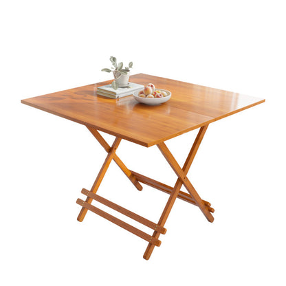 Modern Bamboo Pedestal Dining Table Natural Folding Table for Kitchen Square Without Chairs Clearhalo 'Dining Tables & Seating' 'Dining Tables' 'dining_table' 'furn' 'furn_dining_table' 'Furniture' 'furniture_dining_table' 'Kitchen & Dining Furniture' 'kitchen' 'kitchen_dining_table' 4962246