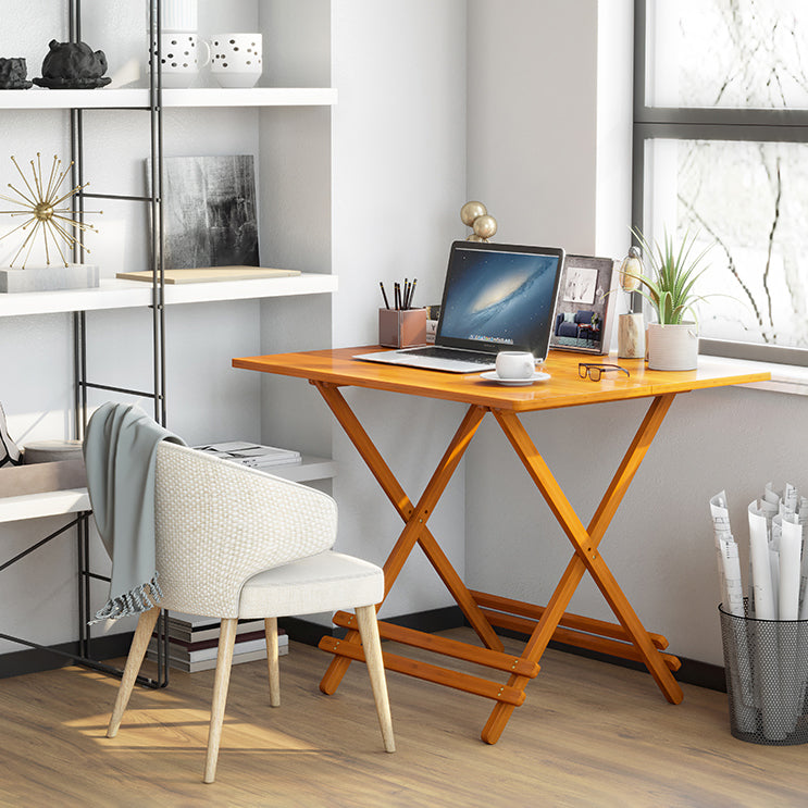 Modern Bamboo Pedestal Dining Table Natural Folding Table for Kitchen Clearhalo 'Dining Tables & Seating' 'Dining Tables' 'dining_table' 'furn' 'furn_dining_table' 'Furniture' 'furniture_dining_table' 'Kitchen & Dining Furniture' 'kitchen' 'kitchen_dining_table' 4962251