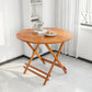 Modern Bamboo Pedestal Dining Table Natural Folding Table for Kitchen Round Without Chairs Clearhalo 'Dining Tables & Seating' 'Dining Tables' 'dining_table' 'furn' 'furn_dining_table' 'Furniture' 'furniture_dining_table' 'Kitchen & Dining Furniture' 'kitchen' 'kitchen_dining_table' 4962252