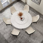 Modern Stone Double Pedestal Dining Table Matte Finish Round Table for Kitchen White Without Chairs Clearhalo 'Dining Tables & Seating' 'Dining Tables' 'dining_table' 'furn' 'furn_dining_table' 'Furniture' 'furniture_dining_table' 'Kitchen & Dining Furniture' 'kitchen' 'kitchen_dining_table' 4962308