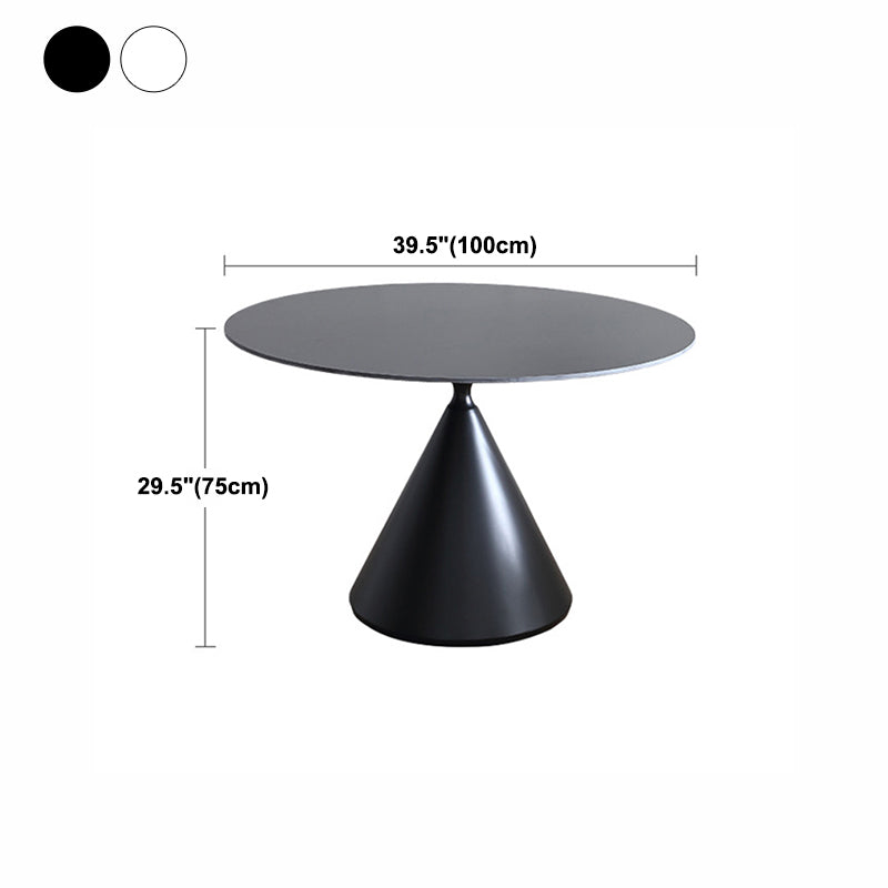Modern Stone Pedestal Dining Table Matte Finish Round Table for Kitchen Clearhalo 'Dining Tables & Seating' 'Dining Tables' 'dining_table' 'furn' 'furn_dining_table' 'Furniture' 'furniture_dining_table' 'Kitchen & Dining Furniture' 'kitchen' 'kitchen_dining_table' 4962337