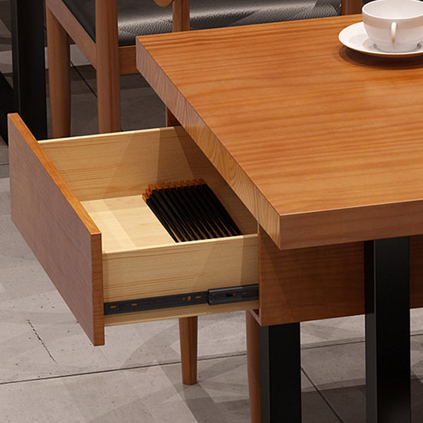 Industrial Wood Double Pedestal Dining Table Natural Rectangle Table Clearhalo 'Dining Tables & Seating' 'Dining Tables' 'dining_table' 'furn' 'furn_dining_table' 'Furniture' 'furniture_dining_table' 'Kitchen & Dining Furniture' 'kitchen' 'kitchen_dining_table' 4962346