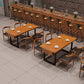 Industrial Wood Double Pedestal Dining Table Natural Rectangle Table Clearhalo 'Dining Tables & Seating' 'Dining Tables' 'dining_table' 'furn' 'furn_dining_table' 'Furniture' 'furniture_dining_table' 'Kitchen & Dining Furniture' 'kitchen' 'kitchen_dining_table' 4962350