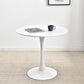 Modern Manufactured Wood Tulip Table Matte Finish Round Dining Table White 31.5"L x 31.5"W x 29.1"H Without Chairs Clearhalo 'Dining Tables & Seating' 'Dining Tables' 'dining_table' 'furn' 'furn_dining_table' 'Furniture' 'furniture_dining_table' 'Kitchen & Dining Furniture' 'kitchen' 'kitchen_dining_table' 4962362