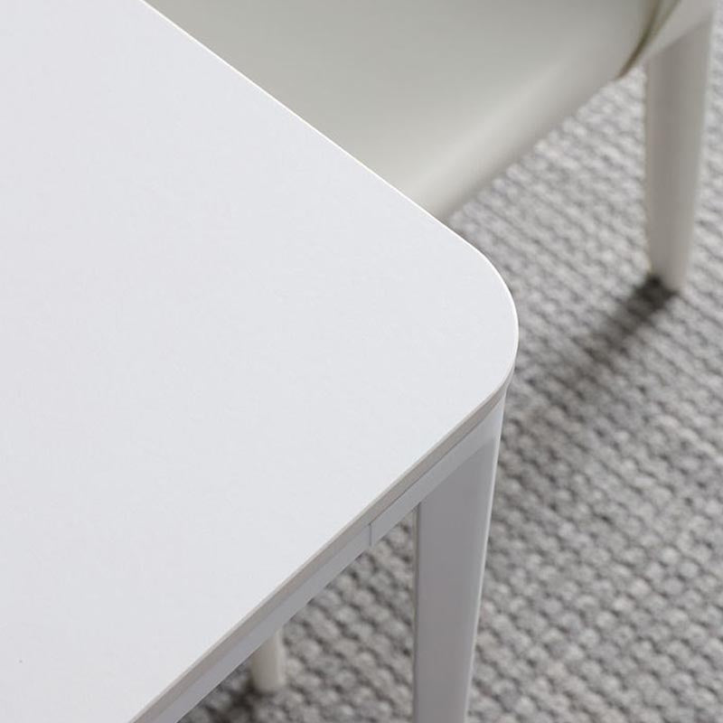 Modern White Stone Table 4 Legs Rectangle Dining Table for Kitchen Clearhalo 'Dining Tables & Seating' 'Dining Tables' 'dining_table' 'Furniture' 'furniture_dining_table' 'Kitchen & Dining Furniture' 'kitchen' 'kitchen_dining_table' 4962393