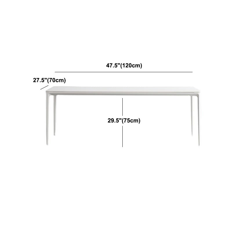Modern White Stone Table 4 Legs Rectangle Dining Table for Kitchen Clearhalo 'Dining Tables & Seating' 'Dining Tables' 'dining_table' 'Furniture' 'furniture_dining_table' 'Kitchen & Dining Furniture' 'kitchen' 'kitchen_dining_table' 4962398