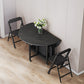 Modern Tripod Base Dinette Table Chipboard Folding Table Home Furniture (only Table) Black 47.2"L x 47.2"W x 29.5"H Without Chairs Clearhalo 'Dining Tables & Seating' 'Dining Tables' 'dining_table' 'furn' 'furn_dining_table' 'Furniture' 'furniture_dining_table' 'Kitchen & Dining Furniture' 'kitchen' 'kitchen_dining_table' 4962409